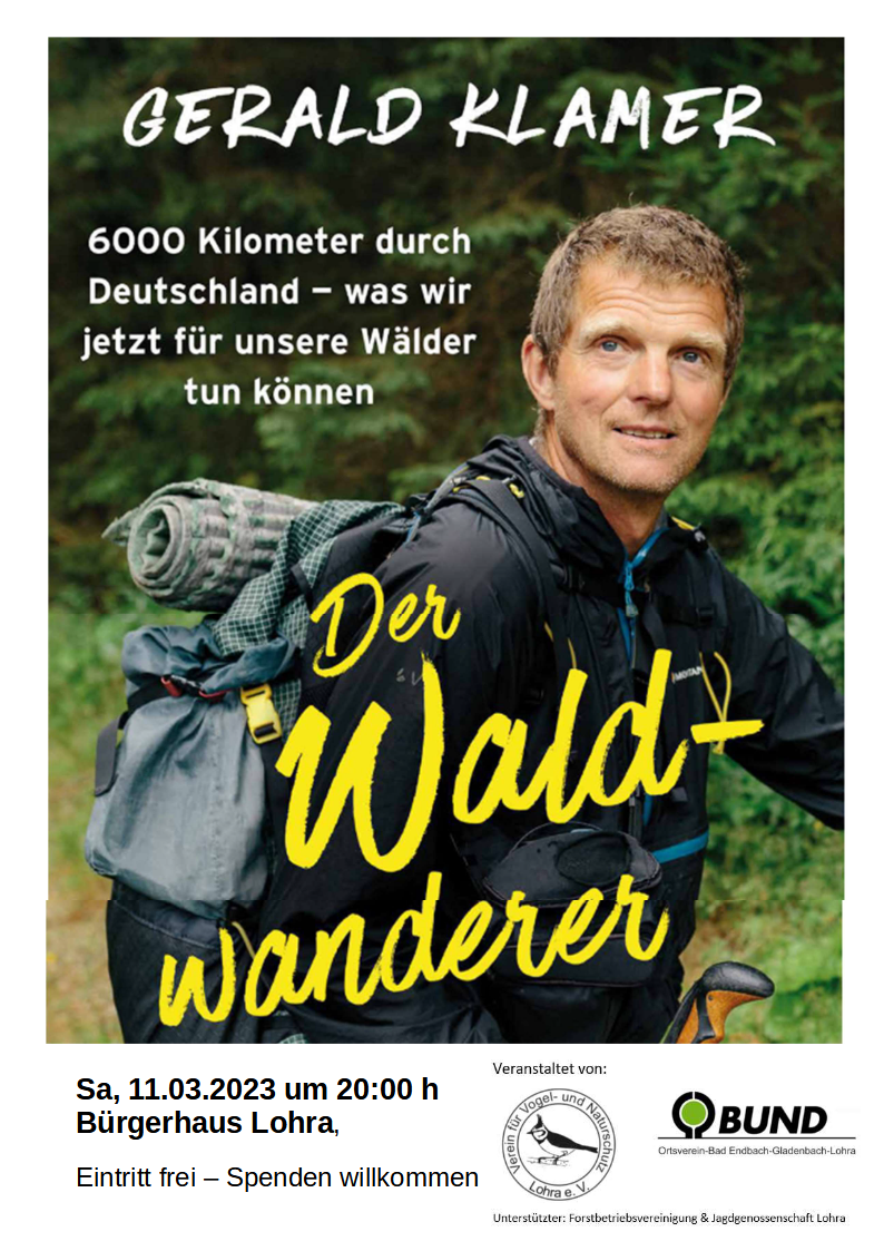 Vortragsplakat Waldwanderer 11.03.'23 BGH Lohra